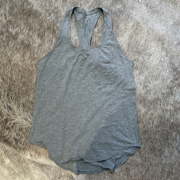 lululemon athletica Tops - Lululemon Gray Yogi Racerback Pocket Women's Tank Top